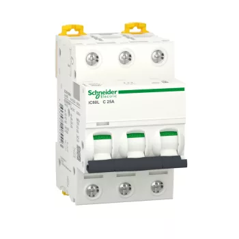 Schneider Acti9 iC60L A9F94325 kismegszakító 3P C görbe 25A 15 kA DIN sínre