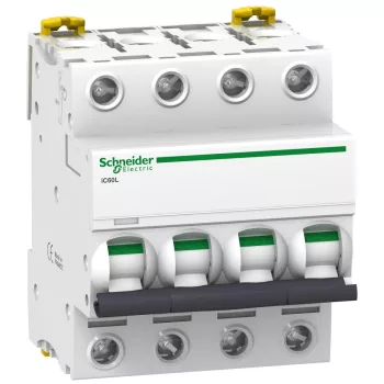   Schneider Electric, Acti9, A9F95470, Kismegszakító 4P,0,5A, K karakterisztika, 15 kA Acti9 IC60L (Schneider A9F95470)