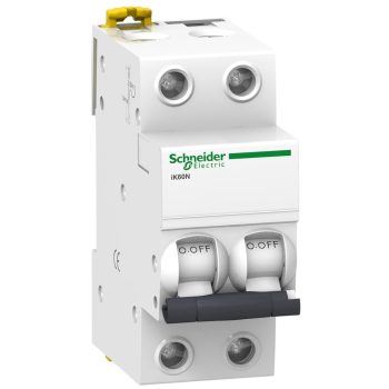   Schneider Electric, Acti9, A9K23202, Kismegszakító 2P,2A, B karakterisztika, 6 kA Acti9 IK60N (Schneider A9K23202)