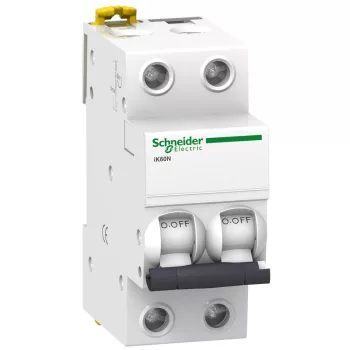   Schneider Electric, Acti9, A9K23206, Kismegszakító 2P,6A, B karakterisztika, 6 kA Acti9 IK60N (Schneider A9K23206)
