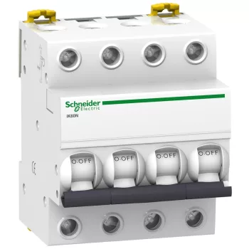   Schneider Electric, Acti9, A9K23406, Kismegszakító 4P,6A, B karakterisztika, 6 kA Acti9 IK60N (Schneider A9K23406)