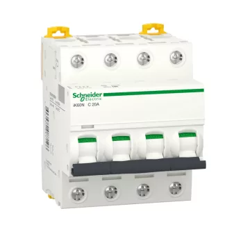   Schneider Electric, Acti9, A9K24420, Kismegszakító 4P,20A, C karakterisztika, 6 kA Acti9 IK60N (Schneider A9K24420)