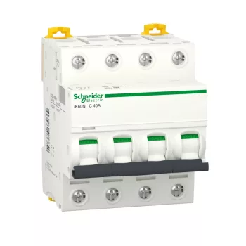   Schneider Electric, Acti9, A9K24440, Kismegszakító 4P,40A, C karakterisztika, 6 kA Acti9 IK60N (Schneider A9K24440)
