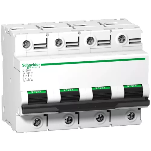 Schneider Acti9 C120N A9N18353 kismegszakító 4P B görbe 80A 10 kA DIN sínre