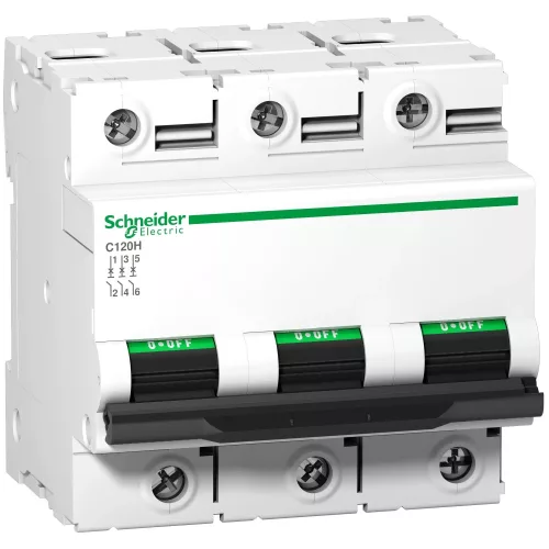 Schneider Acti9 C120H A9N18469 kismegszakító 3P C görbe 100A 15 kA DIN sínre