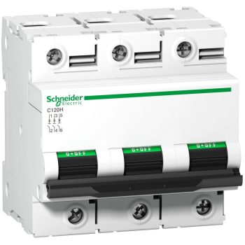   Schneider Electric, Acti9, A9N18512, Kismegszakító 3P,80A, D karakterisztika, 15 kA Acti9 C120H (Schneider A9N18512)