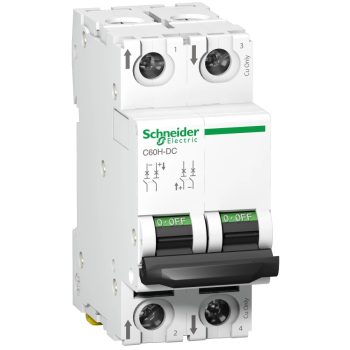   Schneider Electric, Acti9, A9N61530, Kismegszakító 2P,15A, C karakterisztika, 6 kA Acti9 C60H-DC (Schneider A9N61530)