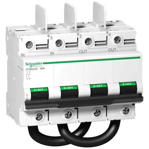 Schneider Acti9 C120NA-DC A9N61701 egyenáramú terheléskapcsoló 2P 100A 1000 V DC DIN sínre