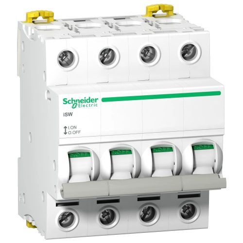 Schneider Electric, A9S65463, moduláris terheléskapcsoló 4P 63A 415V AC, Acti9 ISW (Schneider A9S65463)