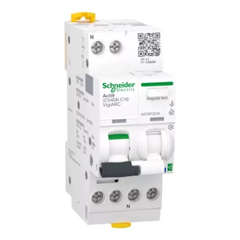   Schneider Electric A9TDFC616 ACTI9 Active iCV40N VigiARC, A-SI osztály, 1P-N, C, 16A, 30mA