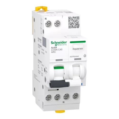 Schneider Electric Acti9 iC40 ARC A9TPE4640 ívzárlat érzékelős kismegszakító AFDD 1P+N C görbe 40A