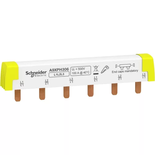 Schneider Electric Acti9 fésűs gyűjtősín, 3P, 100 A, 6 modul – A9XPH306