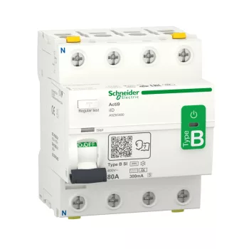 Schneider Electric Acti9 iID A9Z65480 B-SI Super Immunised áram-védőkapcsoló Fi-relé 4P 80A 300mA szelektív