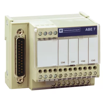   Schneider Electric ABE7CPA412 Modicon ABE7 elosztóblokk, 4 csatornás, analóg Quantum/Premium/X80 I/O kártyákhoz, SUB-D25