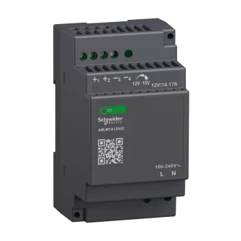   Schneider Electric ABLM1A12042 Modicon Modular tápegység, moduláris, DIN sínre szerelhető, 1f, 12 VDC, 4,2 A, 50 W