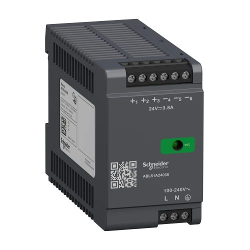 Schneider Electric ABLS1A24038 Modicon Optimized tápegység, DIN sínre szerelhető, 1f, 24 VDC, 3,8 A, 90 W