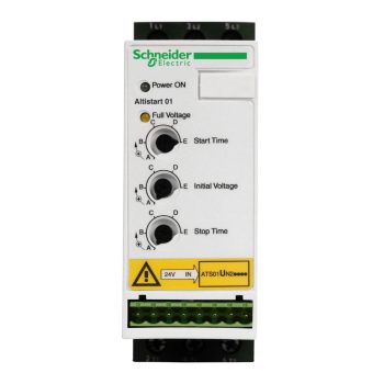   Schneider Electric ATSU01N209LT Altistart 01 lágyindító / lágyleállító TeSys U-hoz, 9A, 4kW, 3f, 200...480VAC