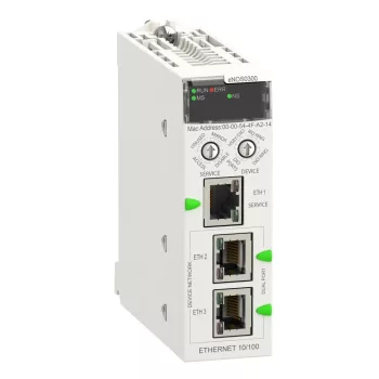   Schneider Electric BMENOS0300C X80 kommunikációs modul, Ethernet DRS switch, lakkozott