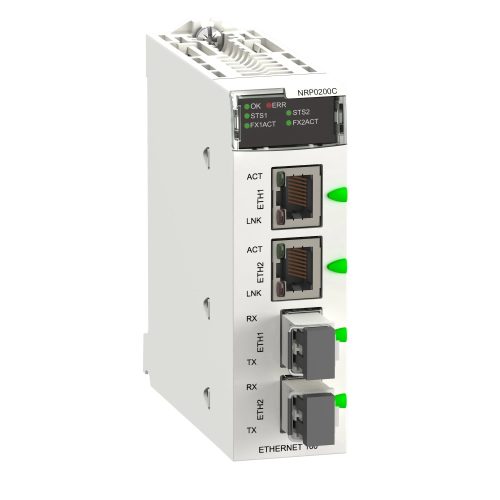 Schneider Electric BMXNRP0200C X80 kommunikációs modul, opto/réz átalakító, multimódusú, lakkozott