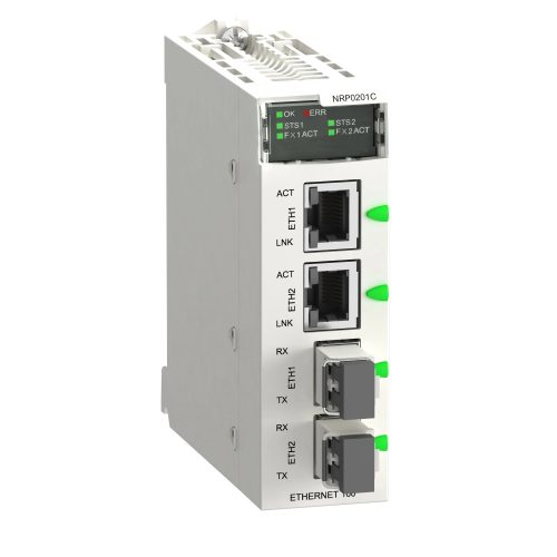 Schneider Electric BMXNRP0201C X80 kommunikációs modul, opto/réz átalakító, egymódusú, lakkozott