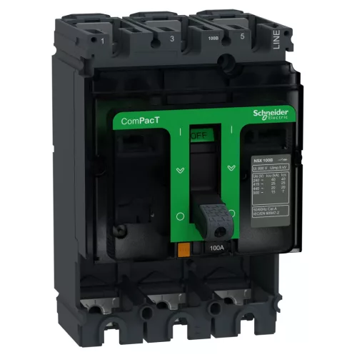 Schneider ComPacT NSX100B 3P 100 A alapkészülék, 25 kA