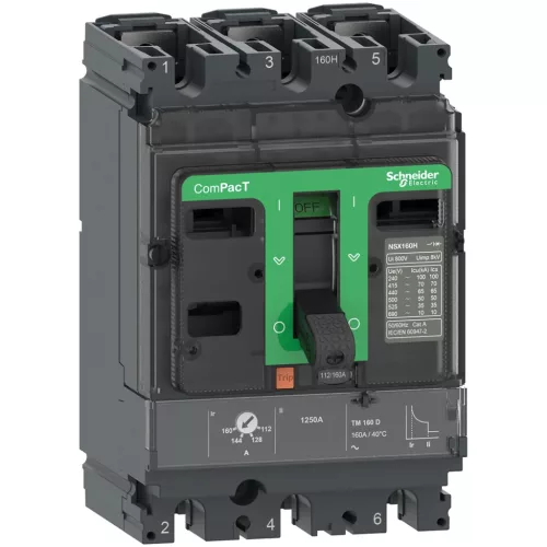 Schneider ComPacT NSX100N 3P3D 50 A TMD kompakt megszakító, 50 kA