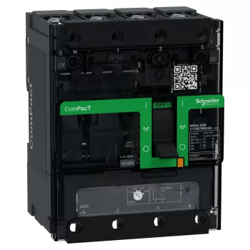 Schneider ComPacT NSXm100B 4P3D 32 A TM-D kompakt megszakító, 25 kA, szorítókapcsos csatlakozás