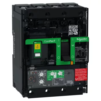 Schneider ComPacT NSXm100E 4P 50 A MicroLogic 4.1 kompakt megszakító, 16 kA, szorítókapcsos csatlakozás