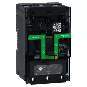 Schneider ComPacT NSXm100N 3P 25 A TM-D kompakt megszakító, 50 kA, szorítókapcsos csatlakozás