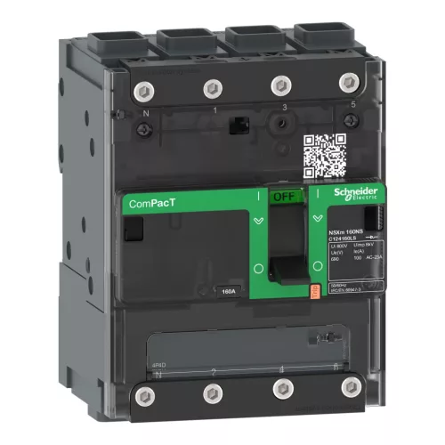 Schneider ComPacT NSXm160NA 4P 160 A szakaszolókapcsoló, EverLink csatlakozó