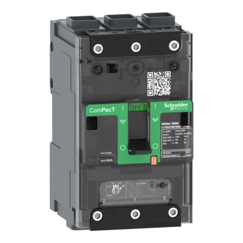 Schneider ComPacT NSXm160H 3P 160 A TM-D kompakt megszakító, 70 kA, EverLink csatlakozó