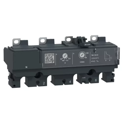 Schneider ComPacT NSX160 4P4D 125 A TMD kioldóegység, egyenáramú (DC)