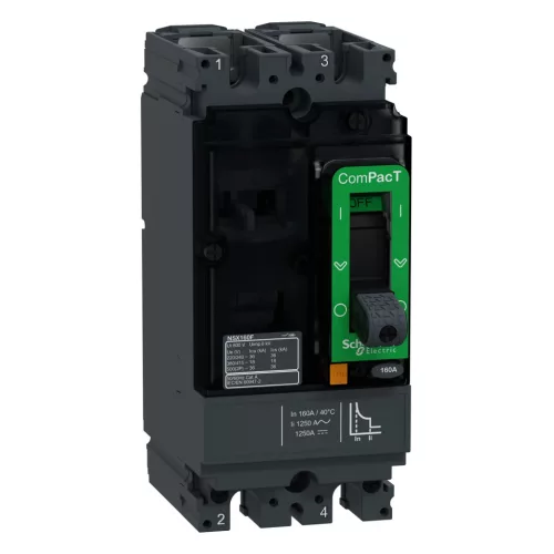 Schneider ComPacT NSX160F 2P 160 A TMD kompakt megszakító, 18 kA