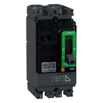 Schneider ComPacT NSX160S 2P 125 A TMD kompakt megszakító, 70 kA