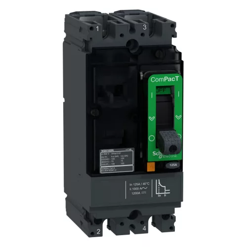 Schneider ComPacT NSX160S 2P 125 A TMD kompakt megszakító, 70 kA