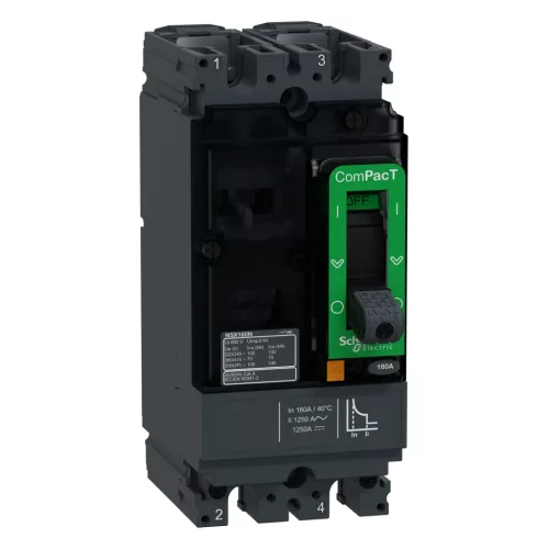 Schneider ComPacT NSX160S 2P 160 A TMD kompakt megszakító, 70 kA