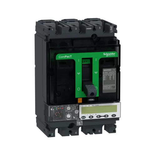 Schneider ComPacT NSX250HB1 3P3D 160 A ML5.2E kompakt megszakító, 75 kA