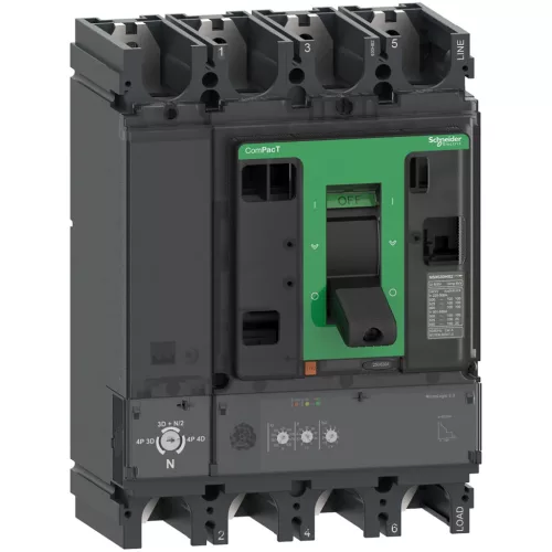 Schneider ComPacT NSX400R 4P4D 400 A ML2.3 kompakt megszakító, 200 kA
