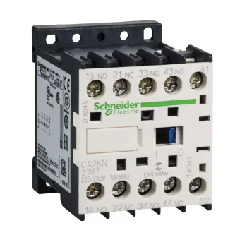   Schneider Electric CA2KN31M7, Segédkontaktor 10A, 220..230V AC 50/60 Hz vezerlés, 3 Záró + 1 Nyitó érintkező, csavaros csatlakozás (Segédkapcsoló CA2KN31M7)