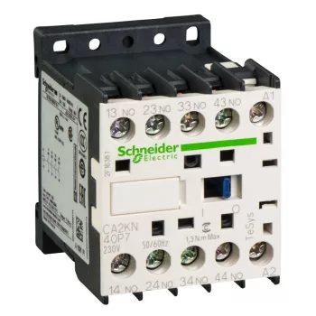   Schneider Electric CA2KN40P7, Segédkontaktor 10A, 230V AC 50/60 Hz vezerlés, 4 Záró érintkező, csavaros csatlakozás (Segédkapcsoló CA2KN40P7)