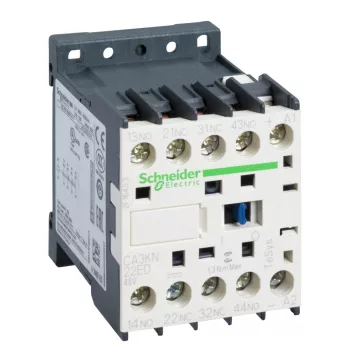   Schneider Electric CA3KN22ED, Segédkontaktor 10A, 48V DC vezerlés, 2 Záró + 2 Nyitó érintkező, csavaros csatlakozás (Segédkapcsoló CA3KN22ED)