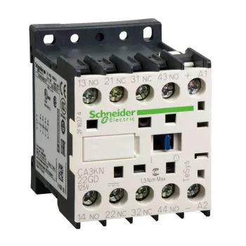   Schneider Electric CA3KN22GD, Segédkontaktor 10A, 125V DC vezerlés, 2 Záró + 2 Nyitó érintkező, csavaros csatlakozás (Segédkapcsoló CA3KN22GD)