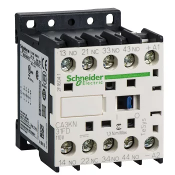   Schneider Electric CA3KN31FD, Segédkontaktor 10A, 110V DC vezerlés, 3 Záró + 1 Nyitó érintkező, csavaros csatlakozás (Segédkapcsoló CA3KN31FD)