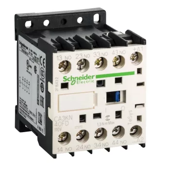   Schneider Electric CA3KN40FD, Segédkontaktor 10A, 110V DC vezerlés, 4 Záró érintkező, csavaros csatlakozás (Segédkapcsoló CA3KN40FD)