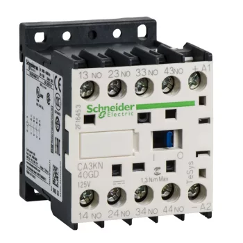  Schneider Electric CA3KN40GD, Segédkontaktor 10A, 125V DC vezerlés, 4 Záró érintkező, csavaros csatlakozás (Segédkapcsoló CA3KN40GD)
