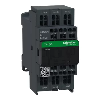   Schneider Electric CAD323BL, kis fogyasztású segédkontaktor 10A, 24V DC vezerlés, 3 Záró + 2 Nyitó érintkező, rugós csatlakozás (Segédkapcsoló CAD323BL)
