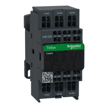   Schneider Electric CAD323F7, Segédkontaktor 10A, 110V AC 50/60 Hz vezerlés, 3 Záró + 2 Nyitó érintkező, rugós csatlakozás (Segédkapcsoló CAD323F7)