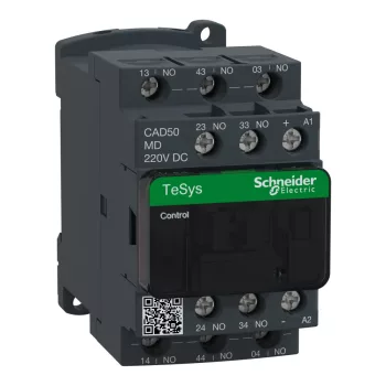   Schneider Electric CAD50MD, Segédkontaktor 10A, 220V DC vezerlés, 5 Záró érintkező, csavaros csatlakozás (Segédkapcsoló CAD50MD)