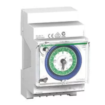   Schneider Electric, CCT16364, mechanikus napi kapcsolóóra, 1 csatorna 16A, 48 BE - 48 KI kapcsolási művelet, menet-tartalék nélkül, Acti9 IH 24h 1c SRM (Schneider CCT16364)