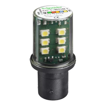 Schneider DL1BDB1 LED BA15D foglalatban 24VAC/DC, fehér